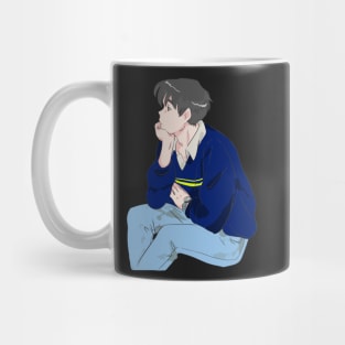 Boy lost in thoughts Mug